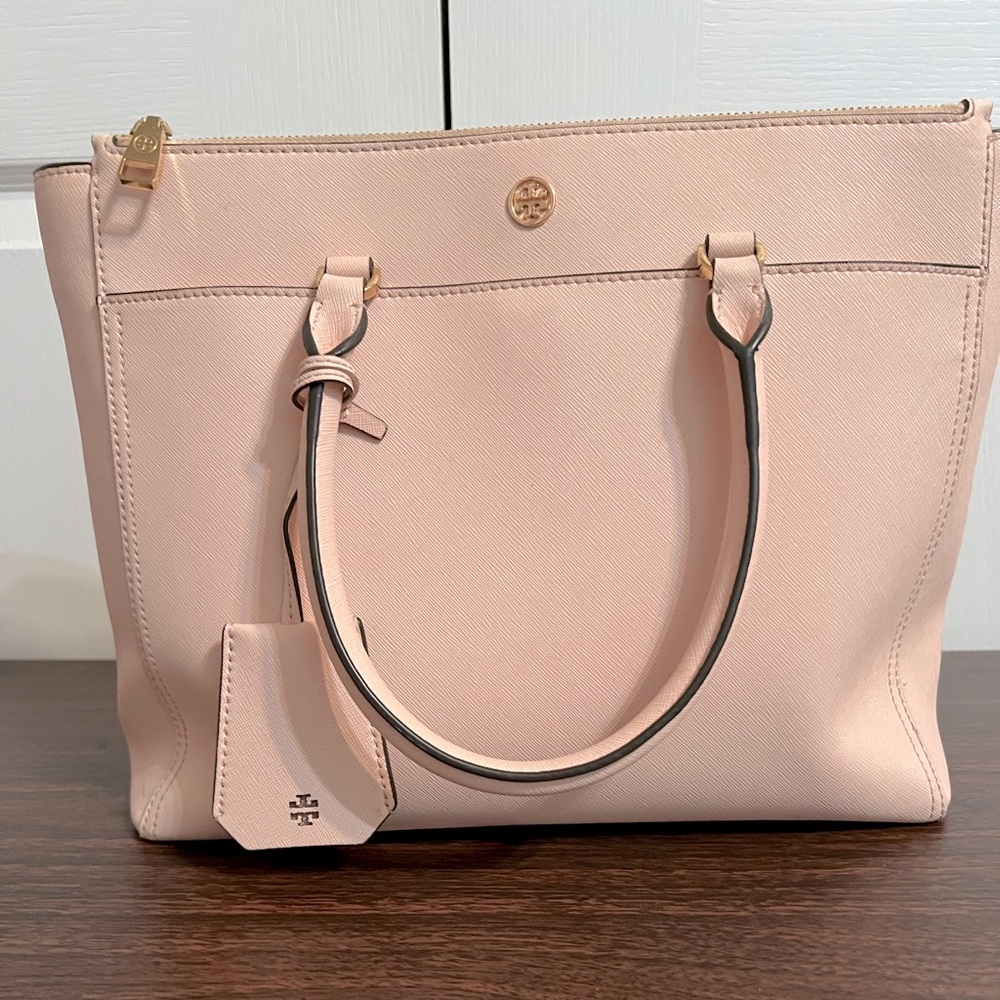 Authentic Tory Burch Robinson Triple compartment Large size Tote